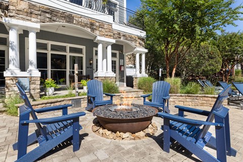 Patio with firepit at The Lex at Brier Creek, North Carolina, 27560
