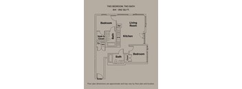 892 sq ft floorplan