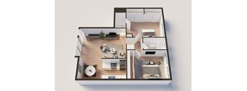 a view of the apartment from above at Pacific Rose, Los Angeles California