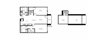 Two Bedroom Loft Floor plan