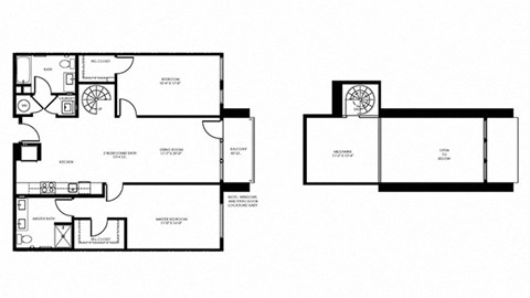 Two Bedroom Loft Floor plan