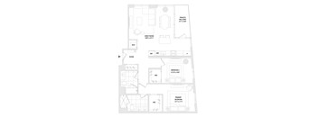A floor plan of a two bedroom