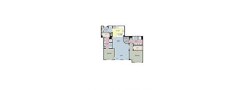 2c Floor Plan at mResidences Miracle Mile, Los Angeles, CA