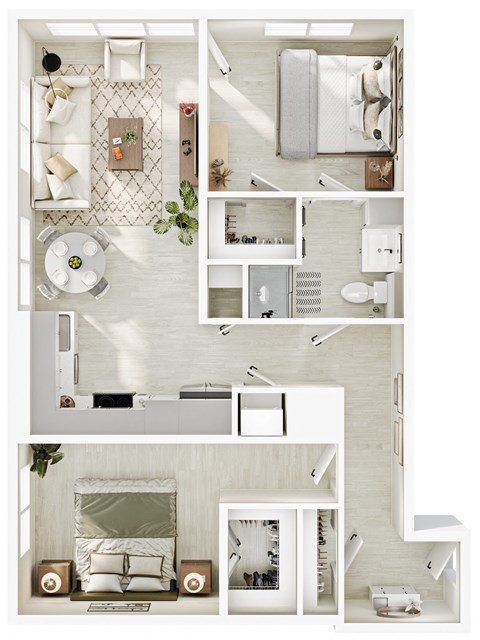 a floor plan of a house with a bedroom and a living room
