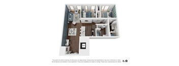 2X2 E Floor Plan at The Fitz, Oregon, 97210