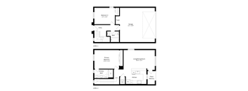 a floor plan of a house with two floor plans of different floors