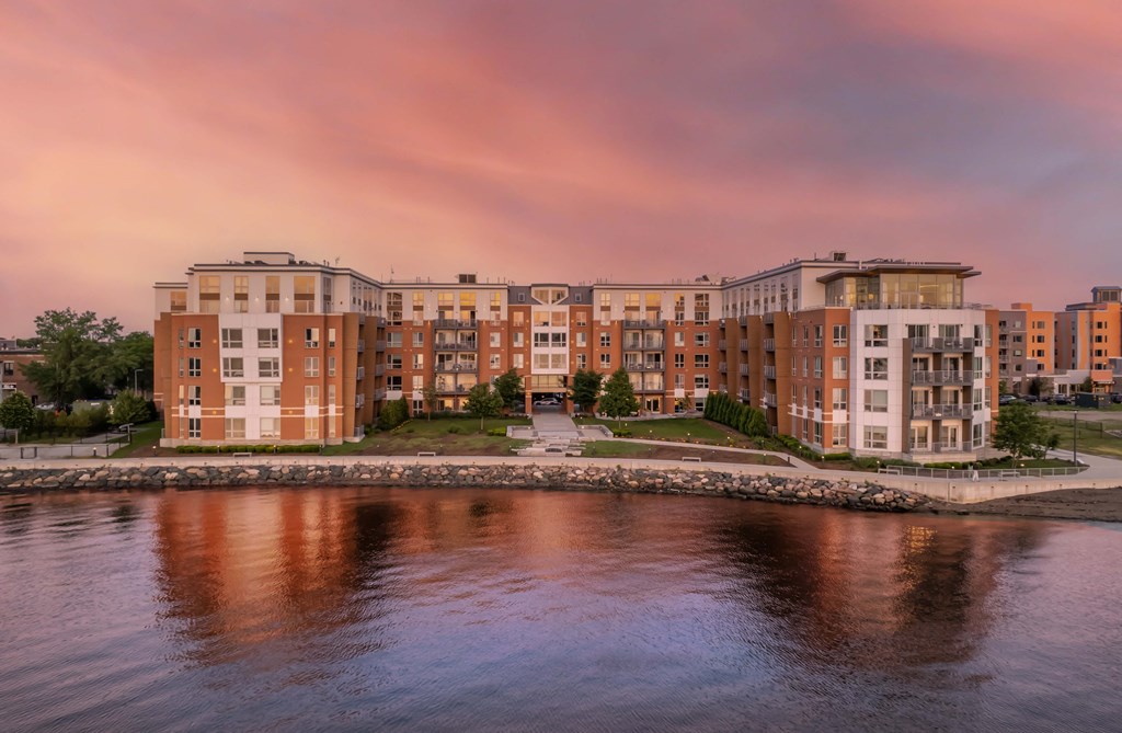 Boston East Apartments overlooking a Boston Harbor