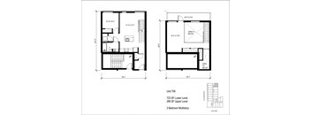 2 Bedroom 2 Bathroom Floor Plan at Orion, Seattle, 98109
