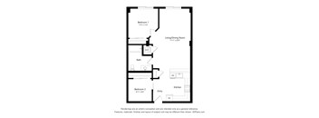 A 2D rendered image of a modern apartment.