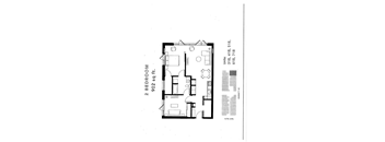 2x 1 A floor plan  at mResidences Portland Pearl District, Portland, OR