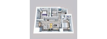 bedroom floor plan an in 3d