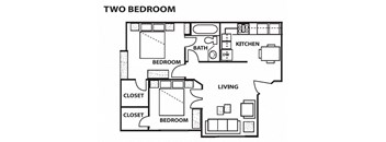 Two Bedroom One Bath  at Cinnamon Tree, Albuquerque, NM, 87108