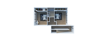 a floor plan of a two bedroom apartment  at Larkspur West Linn, West Linn, Oregon