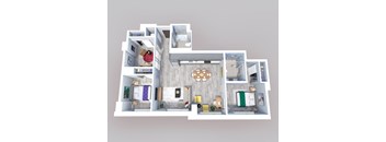 a floor plan of a 1 bedroom apartment