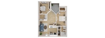 a floor plan of a 1 bedroom apartment at the historic electric building in fort worth, tx