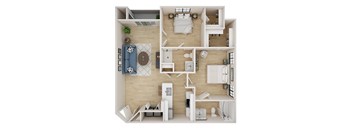 a floor plan of a 1 bedroom apartment at the crossings at white marsh apartments in white marsh