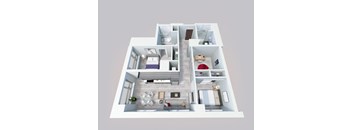 bedroom floor plan an in 3d