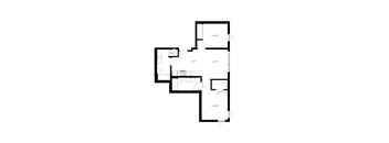 A floor plan of a house with labeled rooms.