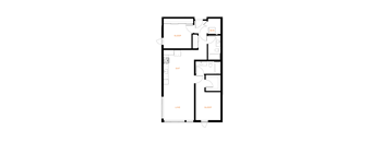 A floor plan of a house with labeled rooms for sleep, eat, and live.