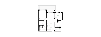 A black and white floor plan of a house with labeled rooms.