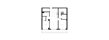 A black and white image of a floor plan with labeled rooms.