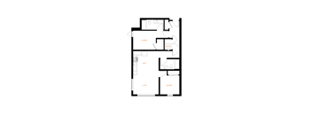 A floor plan of a house with labeled rooms.