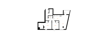 A floor plan of a house with labeled rooms.