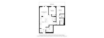 A 2D rendered image of a modern apartment.