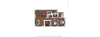 2x2 B7 a stylized floor plan with bedrooms and a living room
