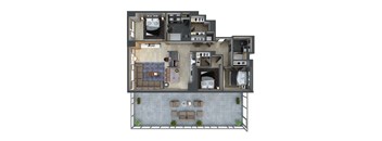 3d floor plan of a residential building