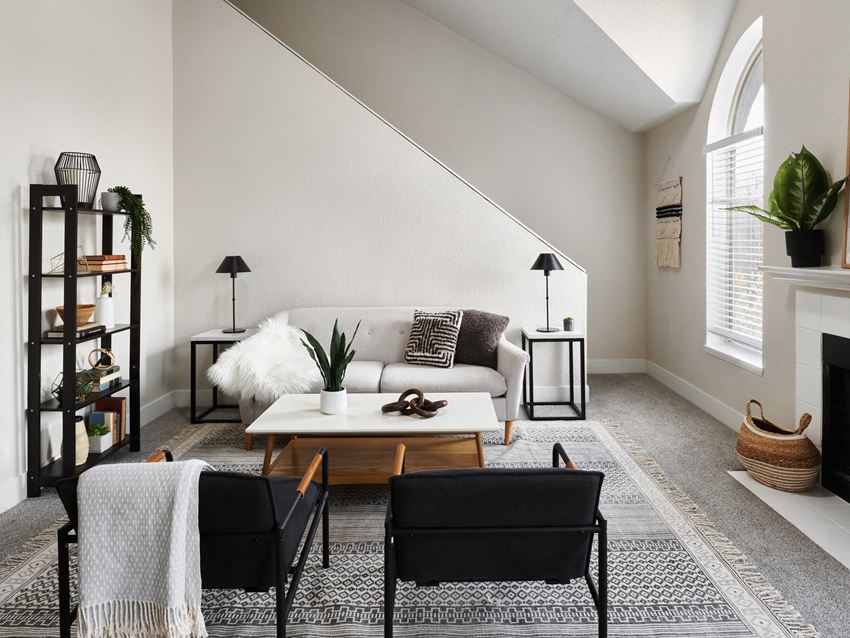 a newly built home styled with black accents