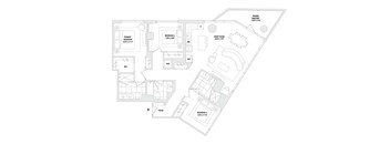 A floor plan of a three bedroom