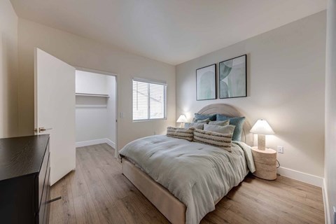 Bedroom with Bed at The Solena Apartments, Las Vegas, NV, 89032