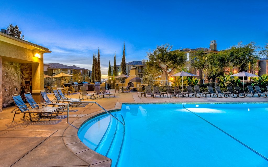 Poolside Dining Tables, at Casoleil, San Diego, CA