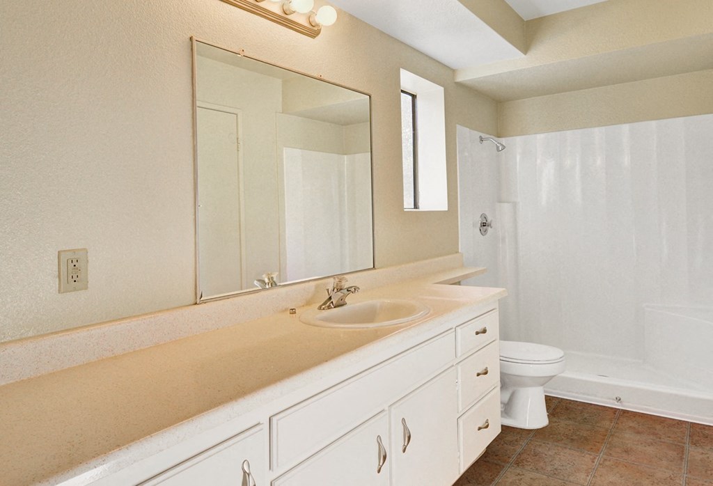 Vacant Bathroom with cabinets  at Navajo Bluffs, California