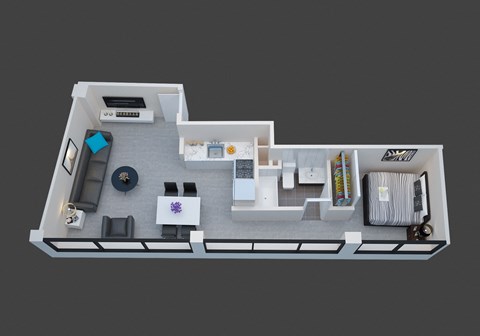 Studio Floor Plan at San Fernando Building, California