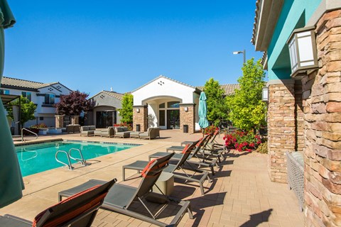 Poolside Sundeck With Relaxing Chairs at SkyStone Apartments, Albuquerque, 87114