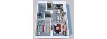 a floor plan of a one bedroom apartment