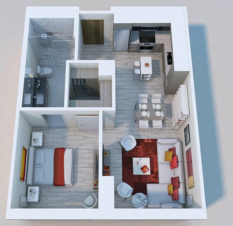 a floor plan of a one bedroom apartment