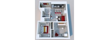 a floor plan of a one bedroom apartment