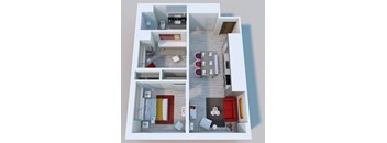 a floor plan of a one bedroom apartment