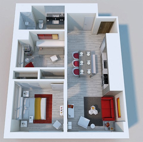 a floor plan of a one bedroom apartment