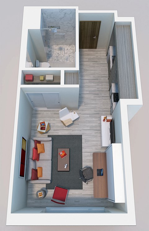 a floor plan of a one bedroom apartment