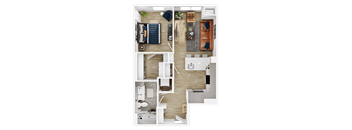 a birds eye view of a floor plan of a house