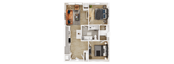 a birds eye view of a floor plan of a house