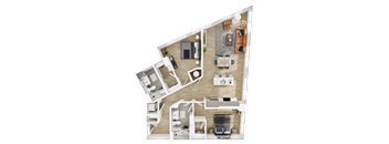 a floor plan of a house with a bedroom and a living room