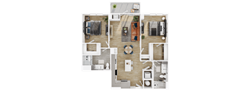a birds eye view of a floor plan of a house