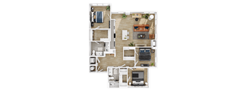 a birds eye view of a floor plan of a house