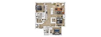 a birds eye view of a floor plan of a house
