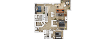 a birds eye view of a floor plan of a house